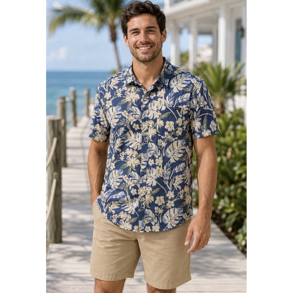 Chubbies Friday Shirt Mens XL Tropical Floral Hawaiian Short Sleeve Button Up